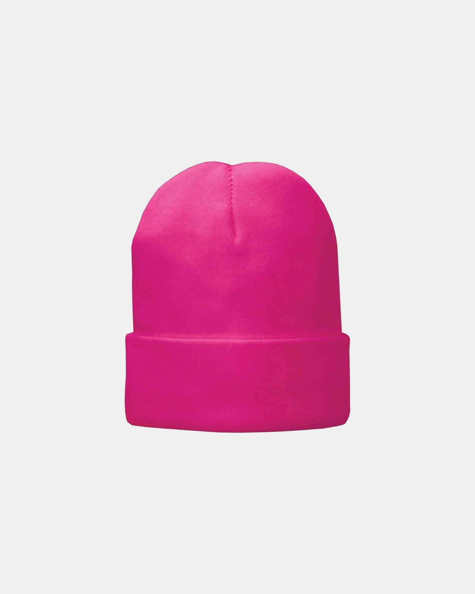 Custom fleece-lined knit cap for companies and teams - Neon Pink Glo