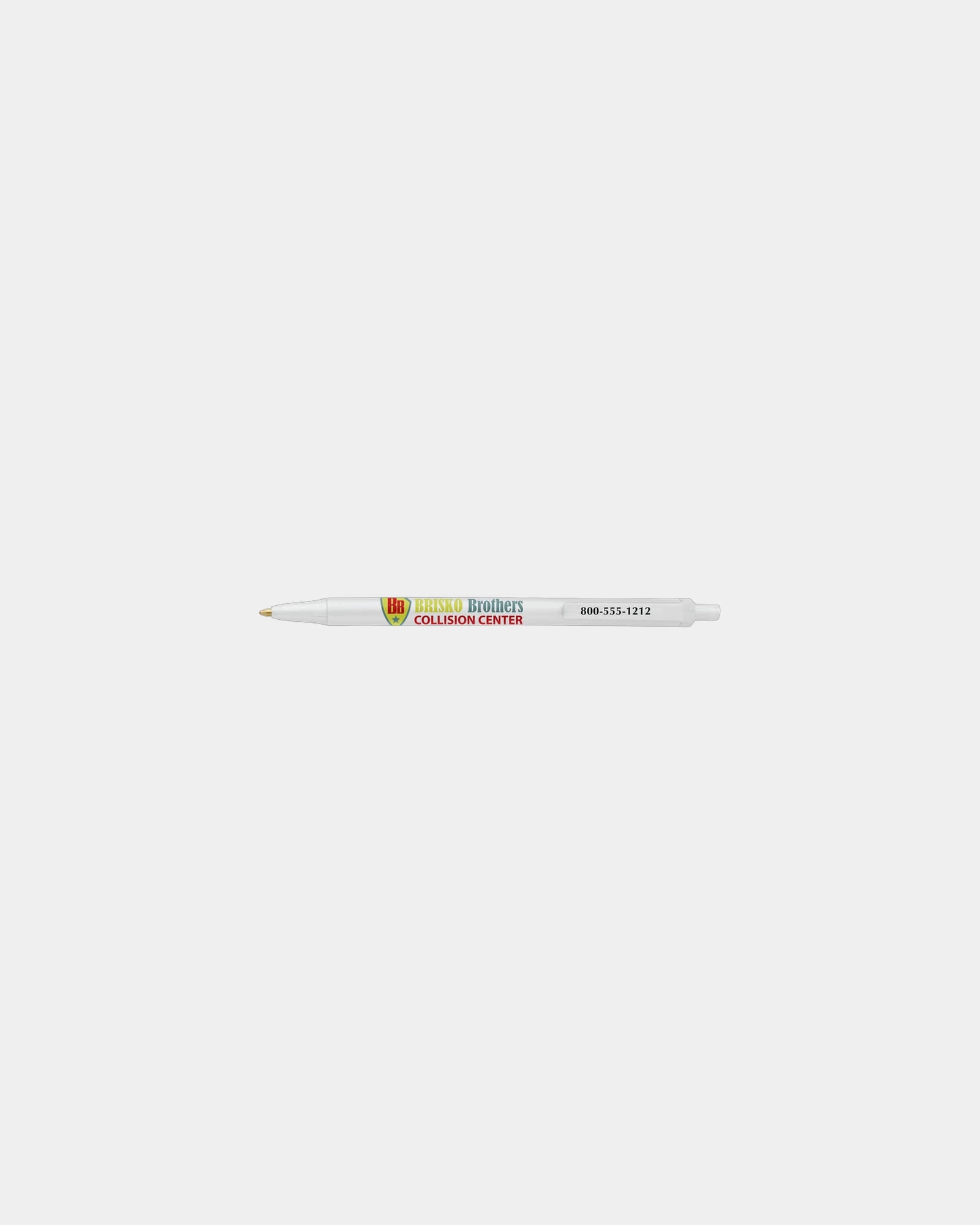 Custom plunger-action ballpoint pen Bic Clic Stic - White
