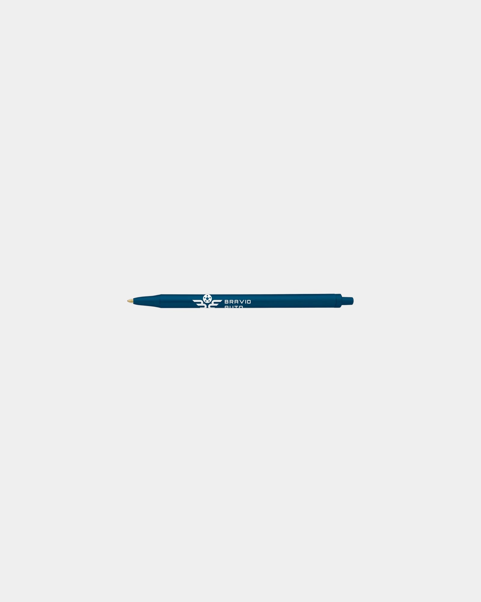 Custom plunger-action ballpoint pen Bic Clic Stic - Metallic Dark Blue