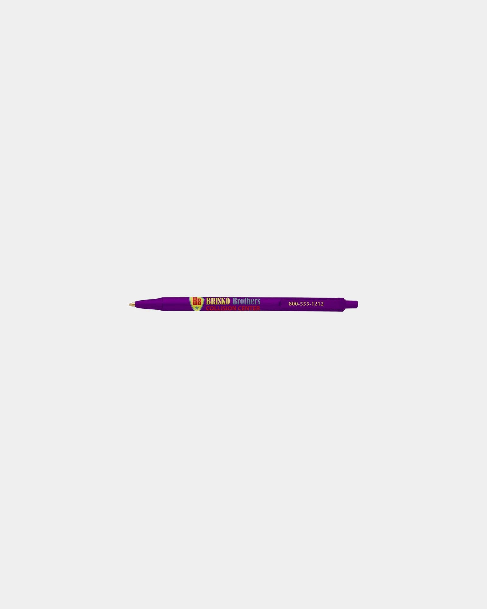 Custom plunger-action ballpoint pen Bic Clic Stic - Purple