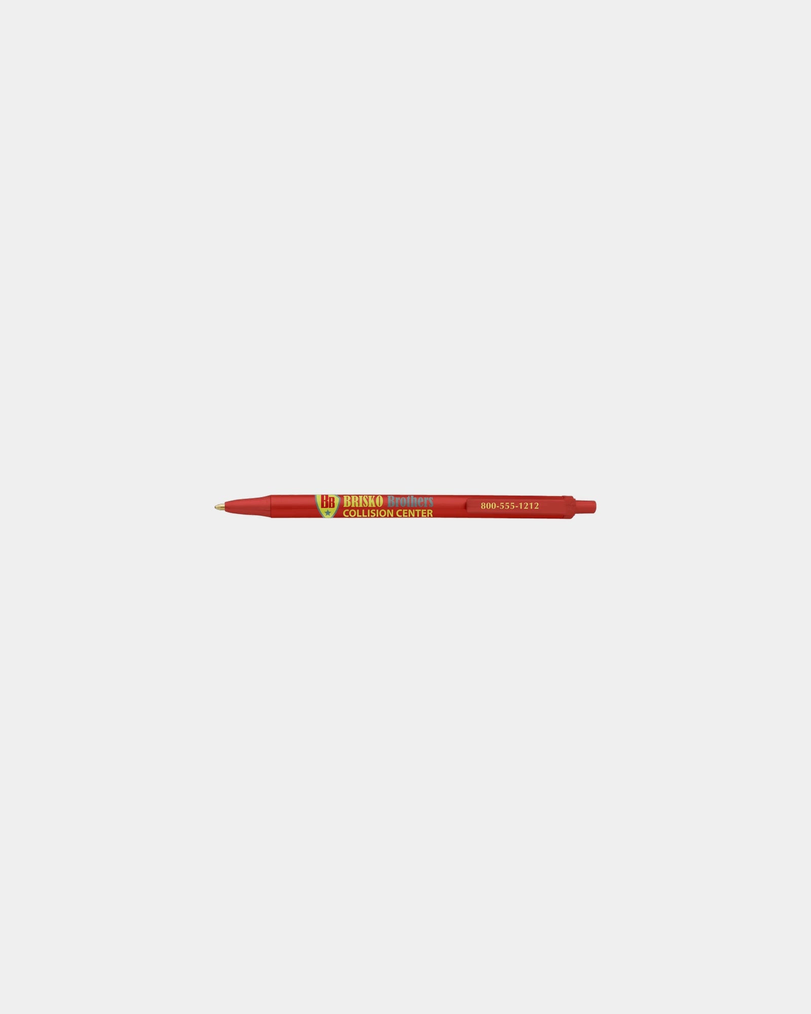 Custom plunger-action ballpoint pen Bic Clic Stic - Red