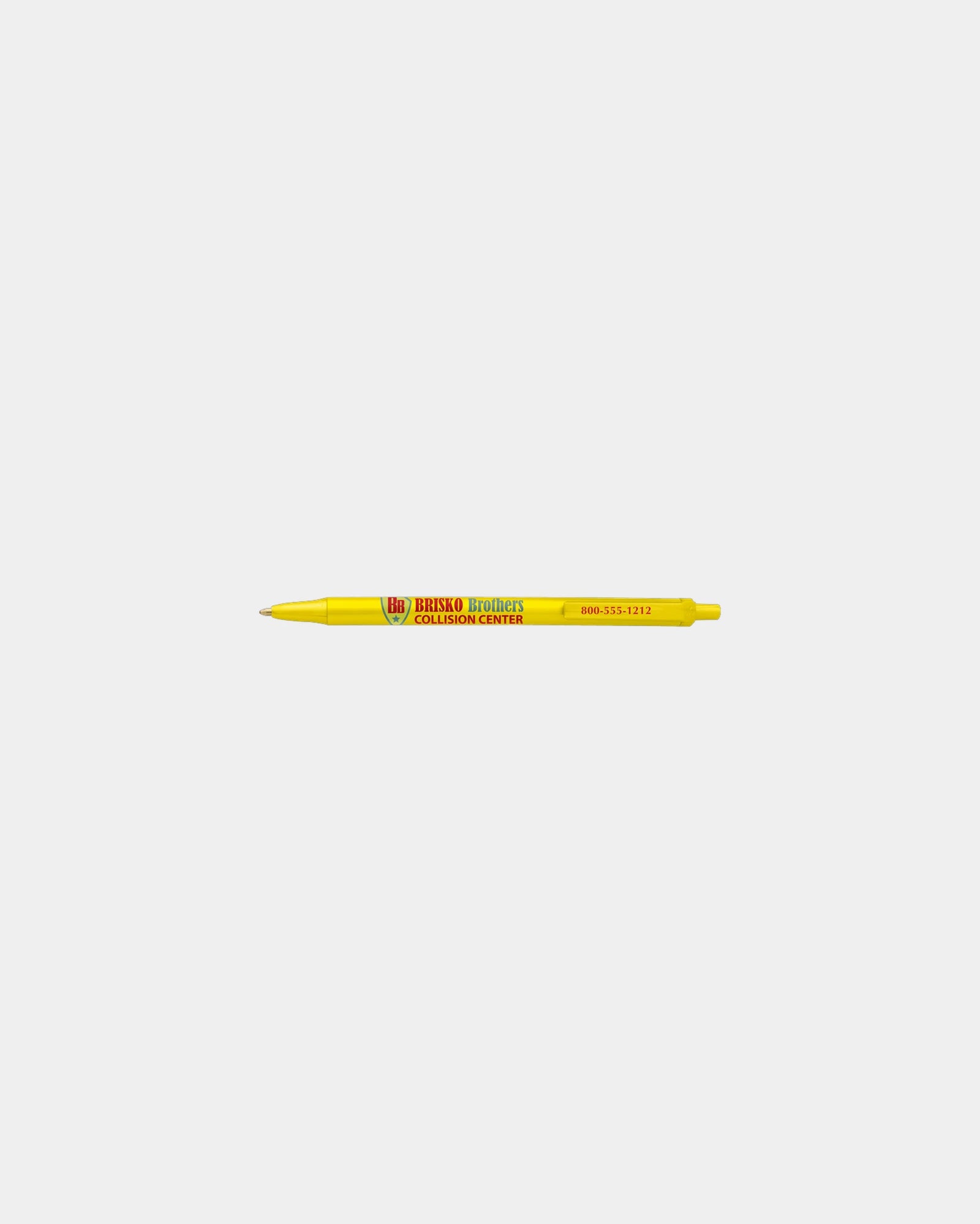 Custom plunger-action ballpoint pen Bic Clic Stic - Yellow