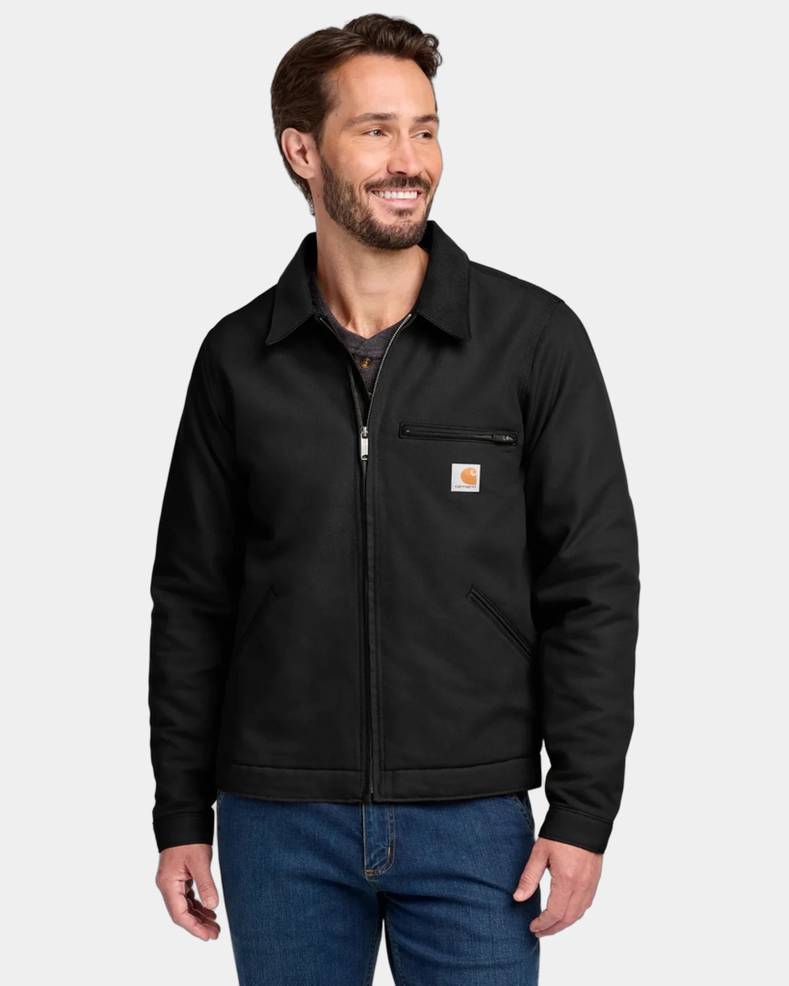 Custom duck canvas Carhartt Duck Detroit work jacket - Black
