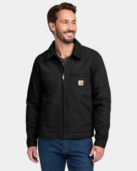 Custom duck canvas Carhartt Duck Detroit work jacket - Black