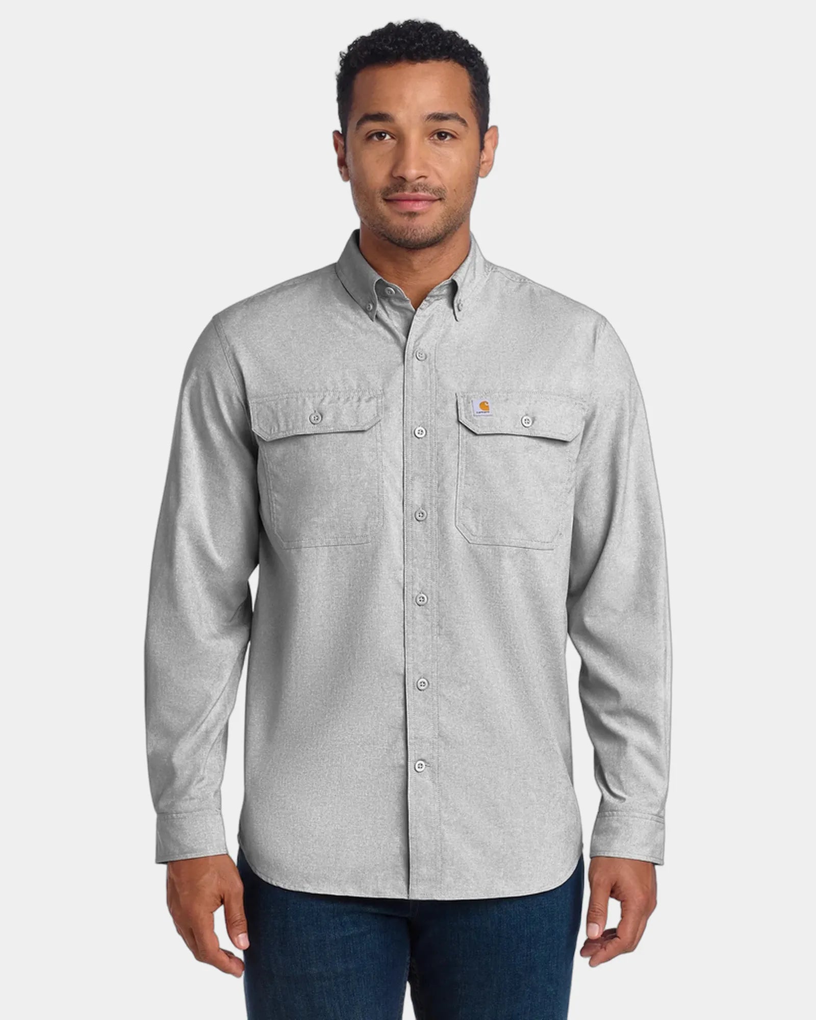 Custom UPF 50+ Carhartt Force long sleeve shirt - Steel