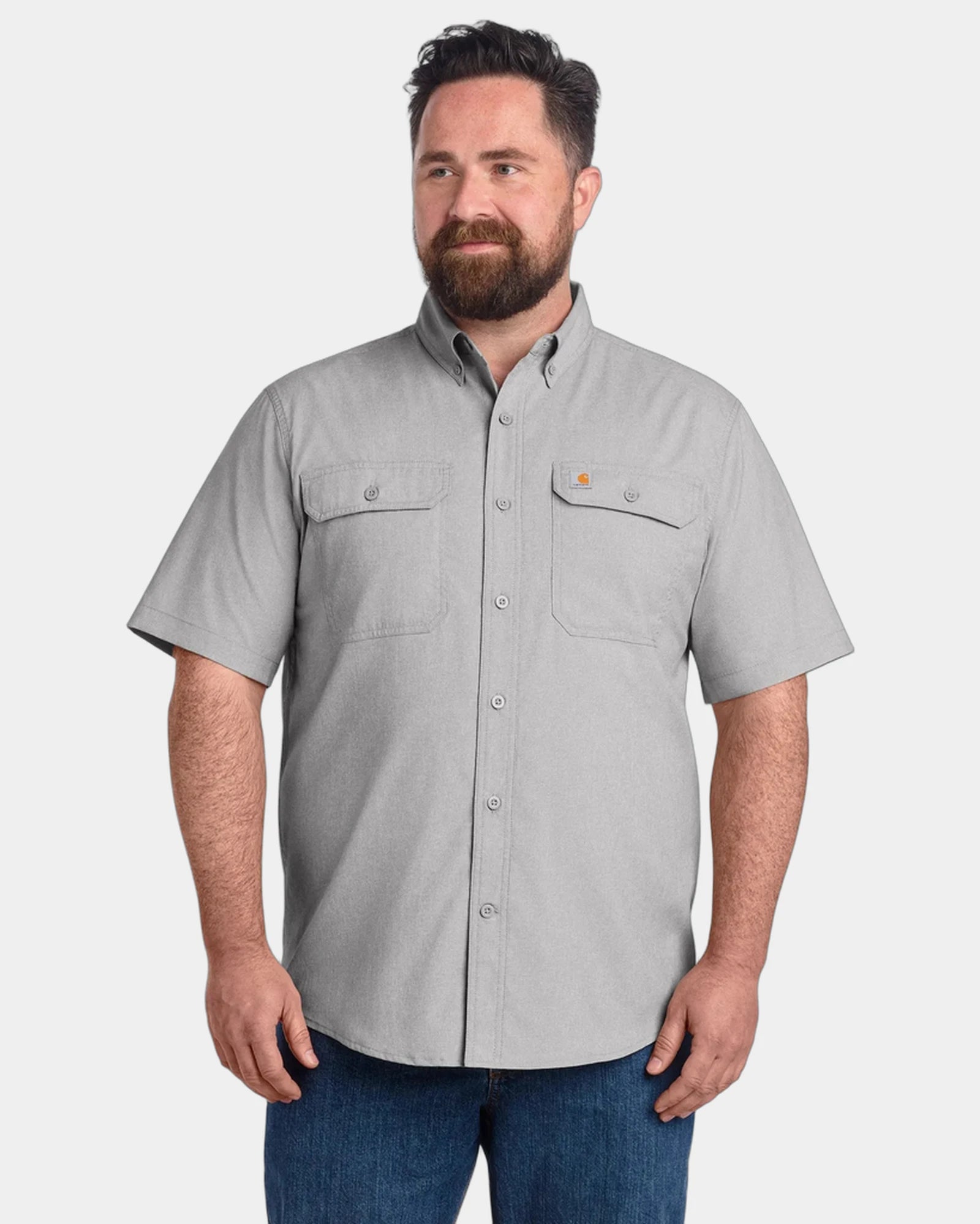 Custom UPF 50+ Carhartt Force short sleeve shirt - Steel