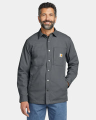 Custom fleece-lined shirt jac Carhartt Rugged Flex - Shadow Grey