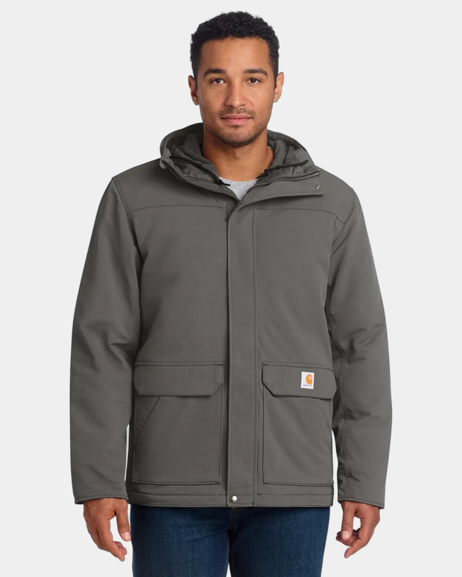 Custom insulated hooded coat Carhartt Super Dux - Gravel