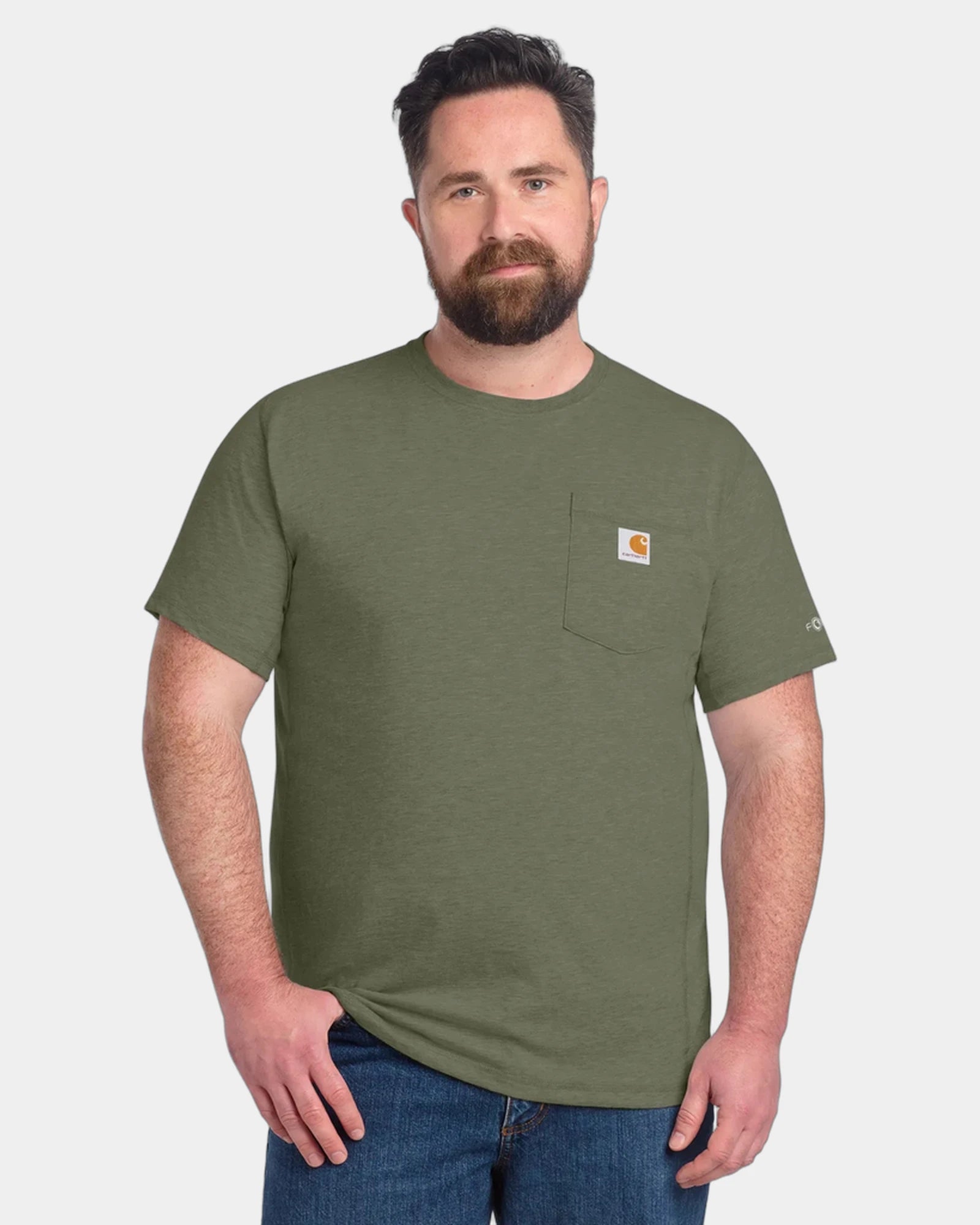 Custom pocket t-shirt Carhartt Force Short Sleeve - Basil Heather