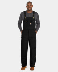 Custom insulated duck canvas Carhartt bib overalls - Black