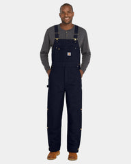 Custom insulated duck canvas Carhartt bib overalls - Dark Navy