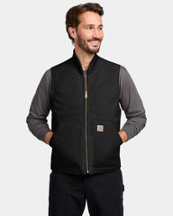 Custom insulated Carhartt Duck Vest cotton canvas - Black
