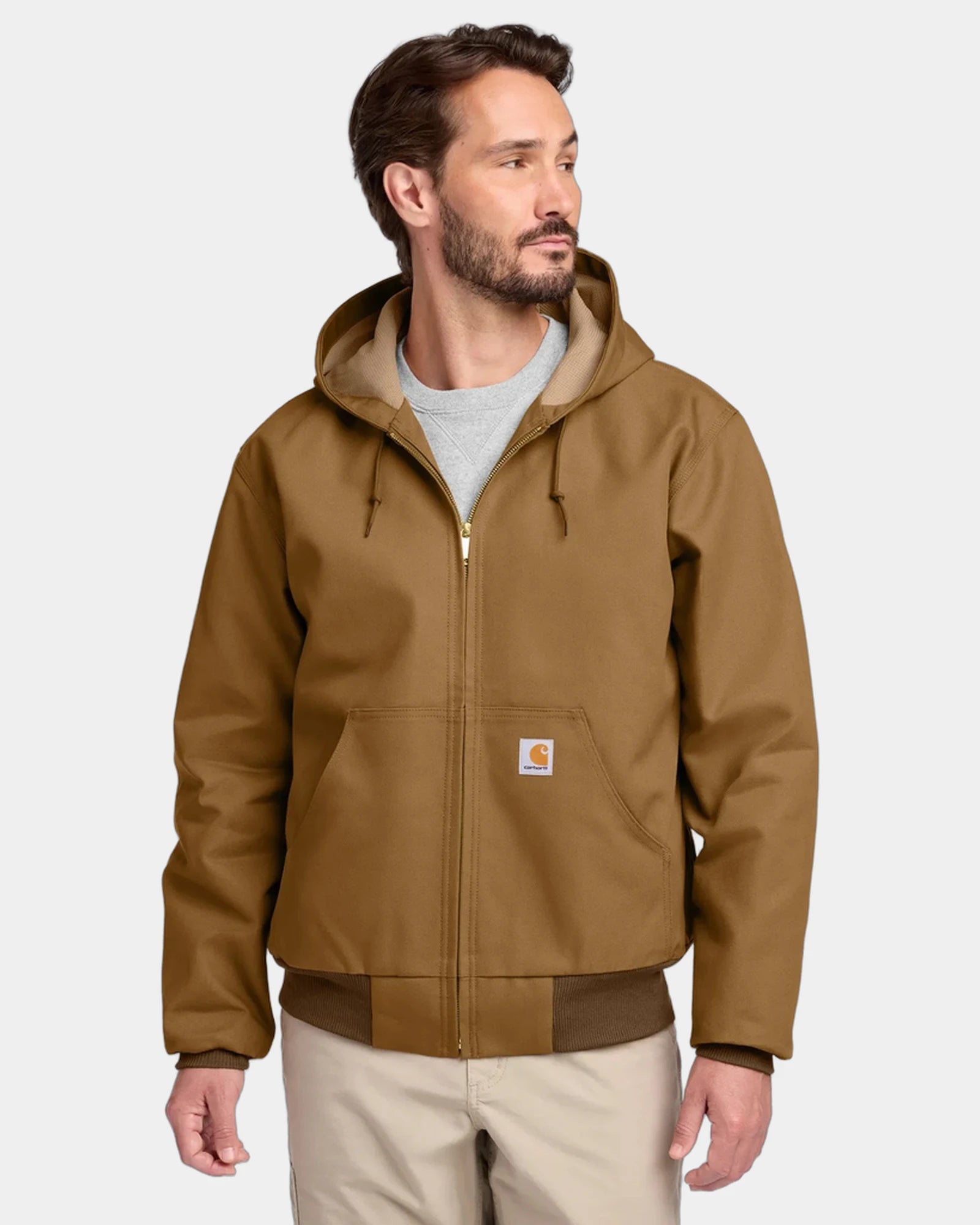 Custom duck canvas Carhartt Thermal-Lined Active Jac - Carhartt Brown