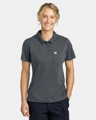 Custom polyester polo Carhartt Women's FLD & RSCU - Pewter