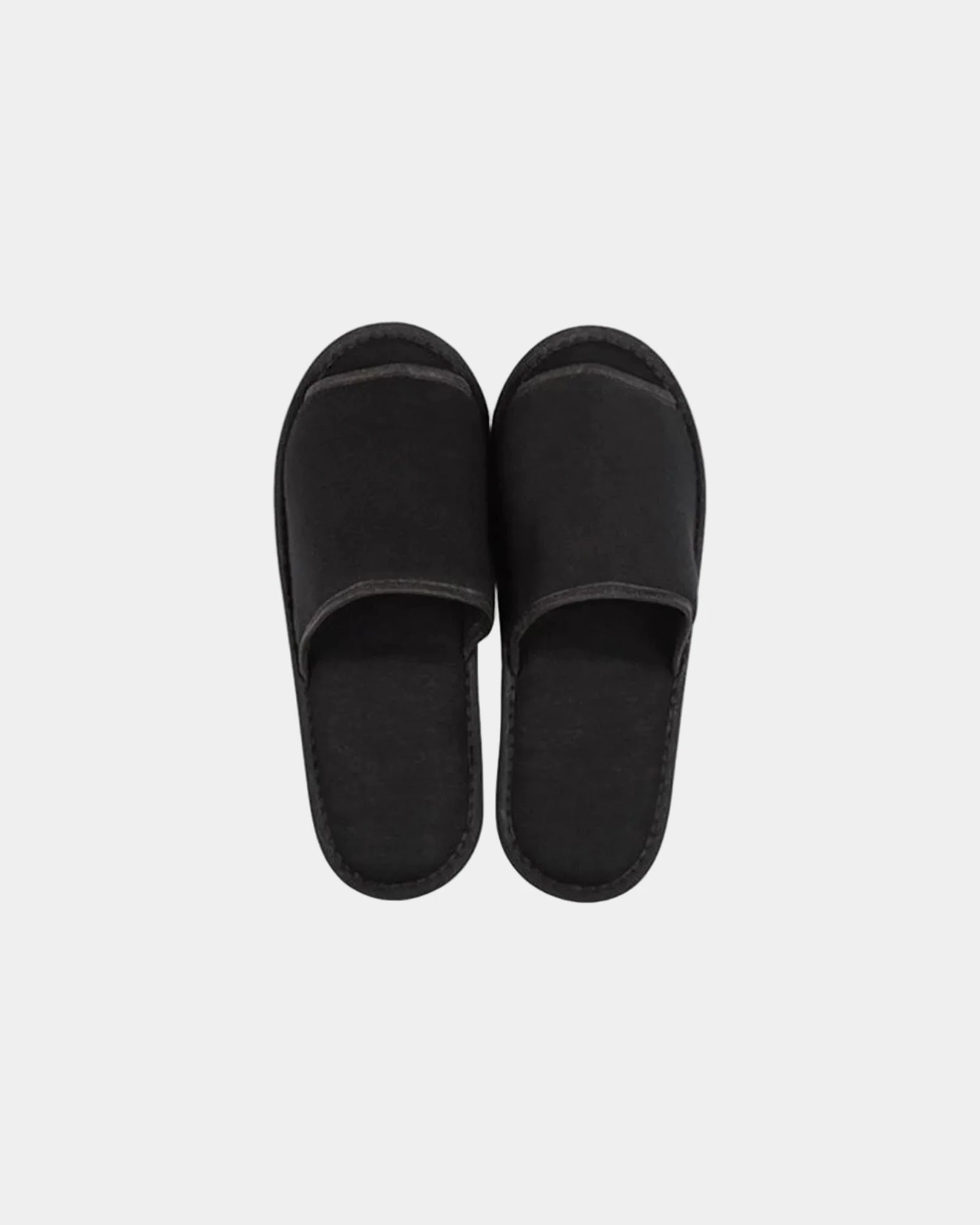 Custom foldable cotton hotel slippers for travel - Black
