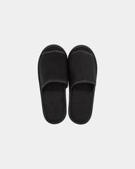 Custom foldable cotton hotel slippers for travel - Black
