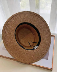 Custom UPF 50 wide brim straw sun hat for summer - 5