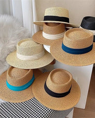 Custom UPF 50 wide brim straw sun hat for summer - 4