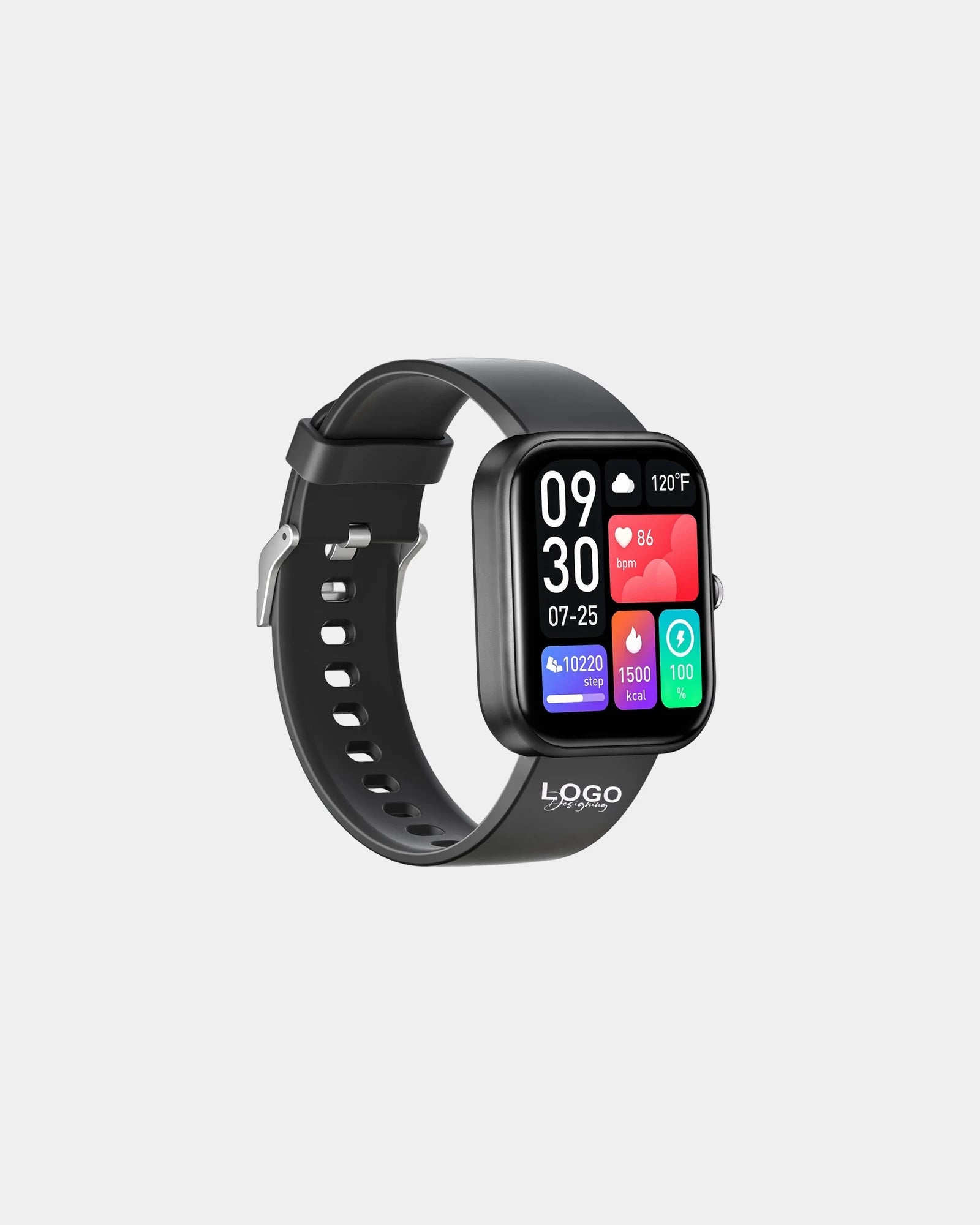 Custom smart watch with multi-sport and step tracking - Black