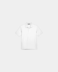 Custom Pima cotton men's pique polo shirt - White