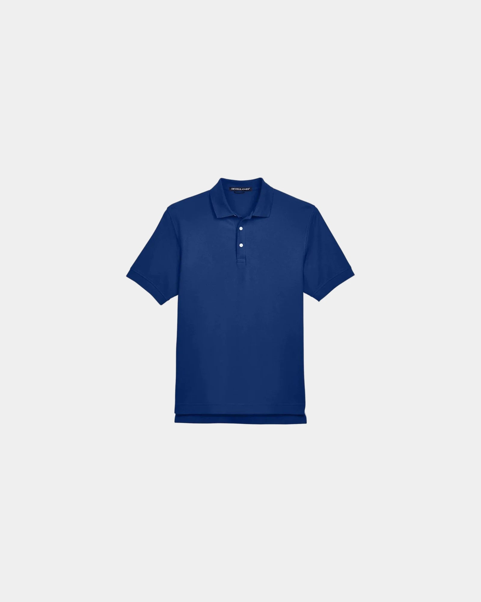 Custom Pima cotton men's pique polo shirt - True Royal