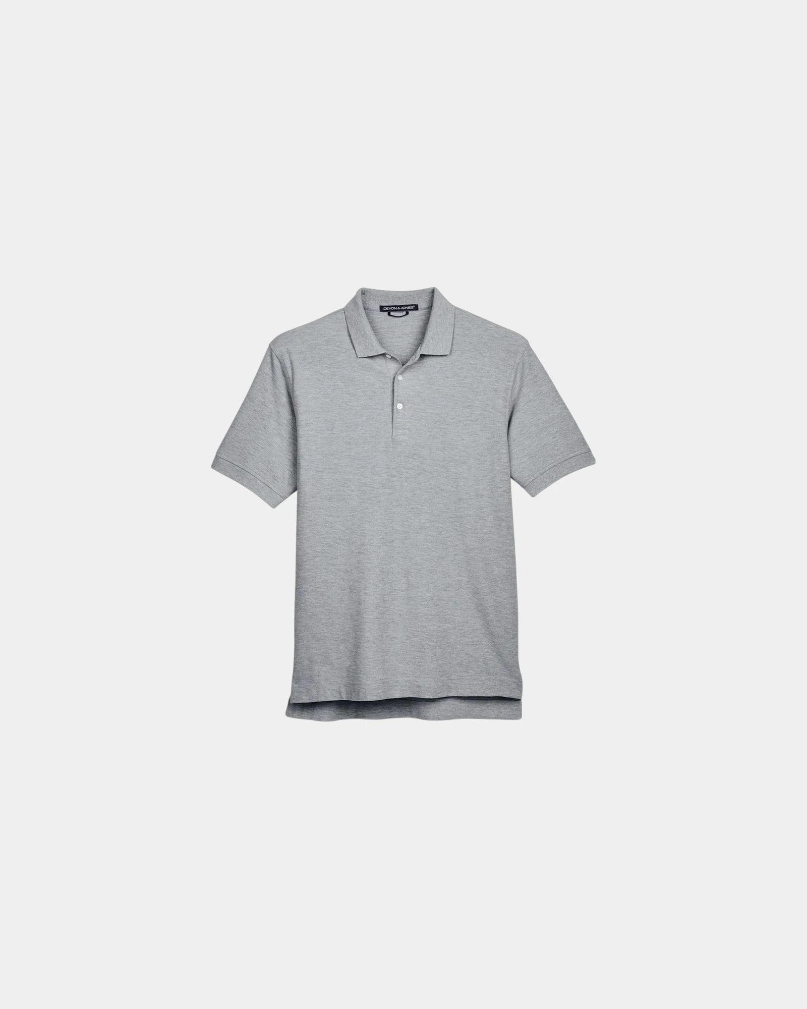 Custom Pima cotton men's pique polo shirt - Grey Heather