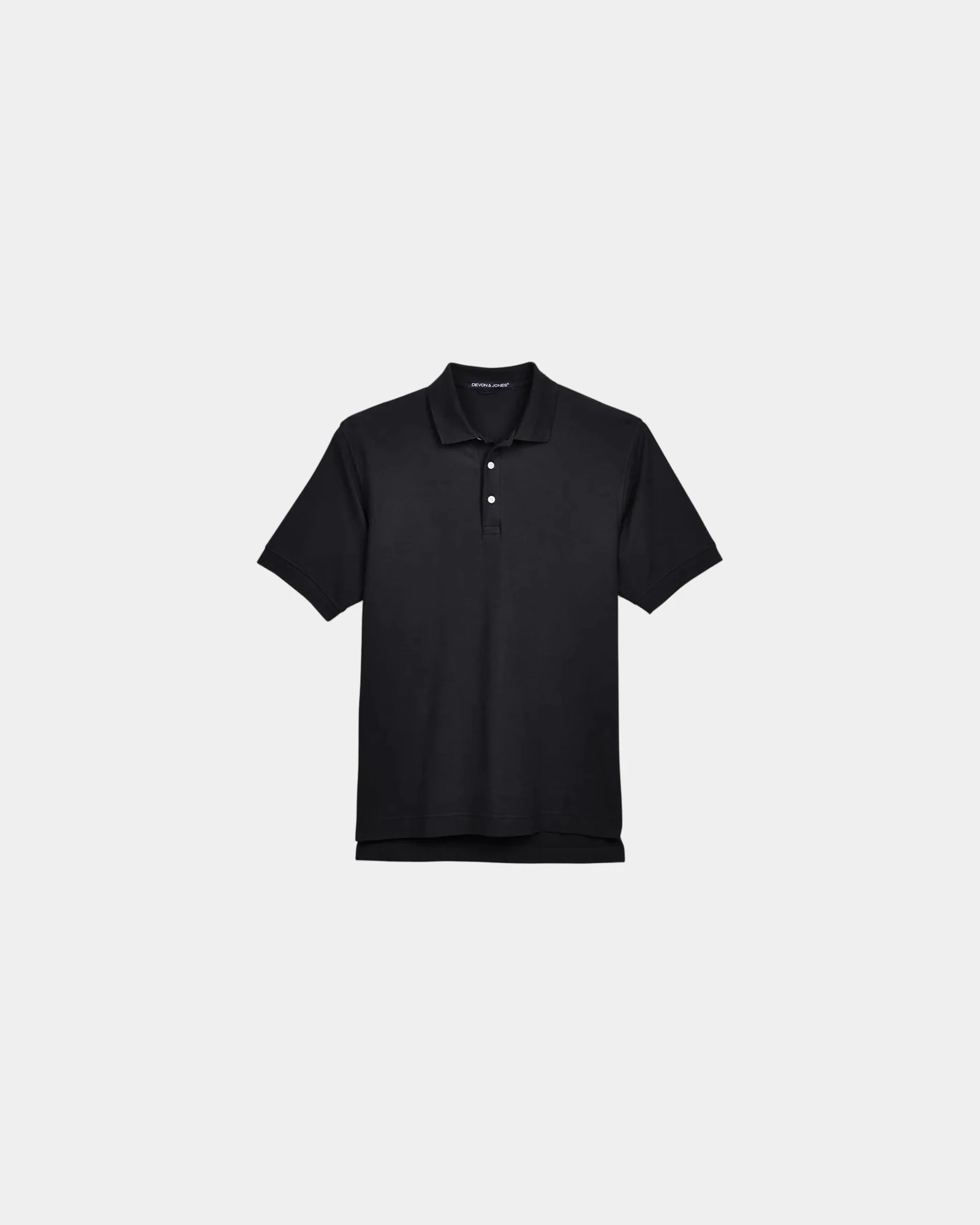 Custom Pima cotton men's pique polo shirt - Black