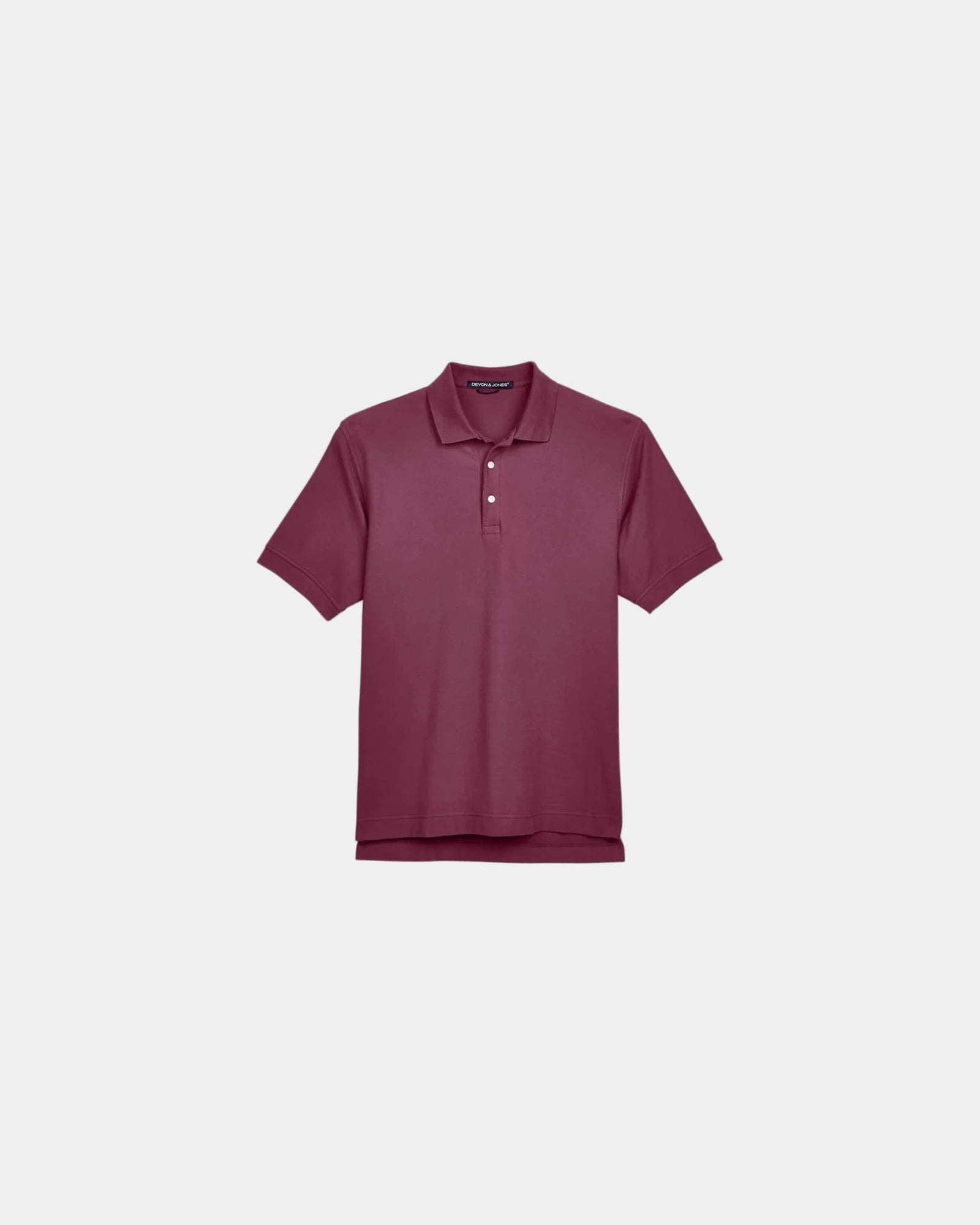 Custom Pima cotton men's pique polo shirt - Burgundy