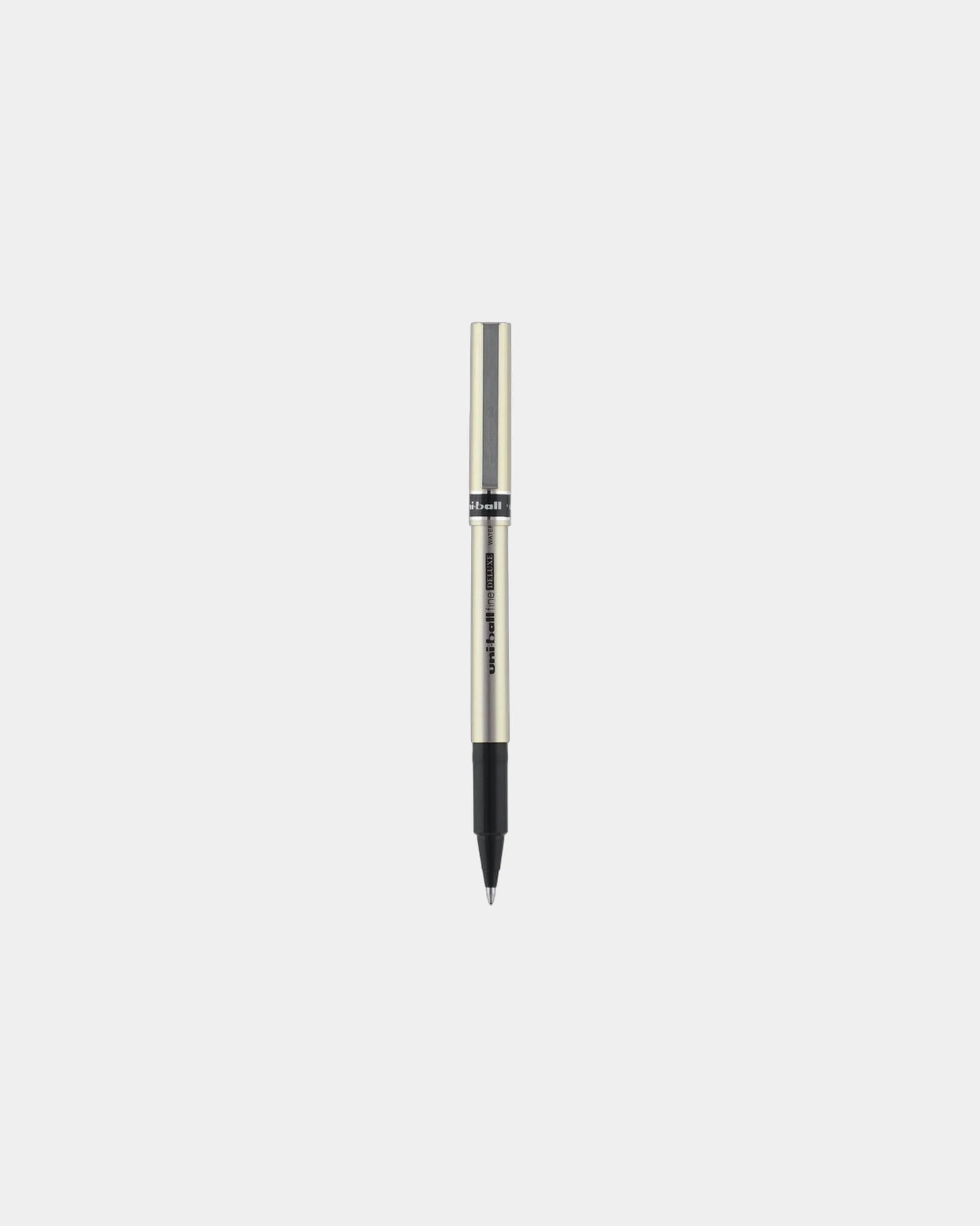 Custom fine point pen with brushed-steel finish - Black