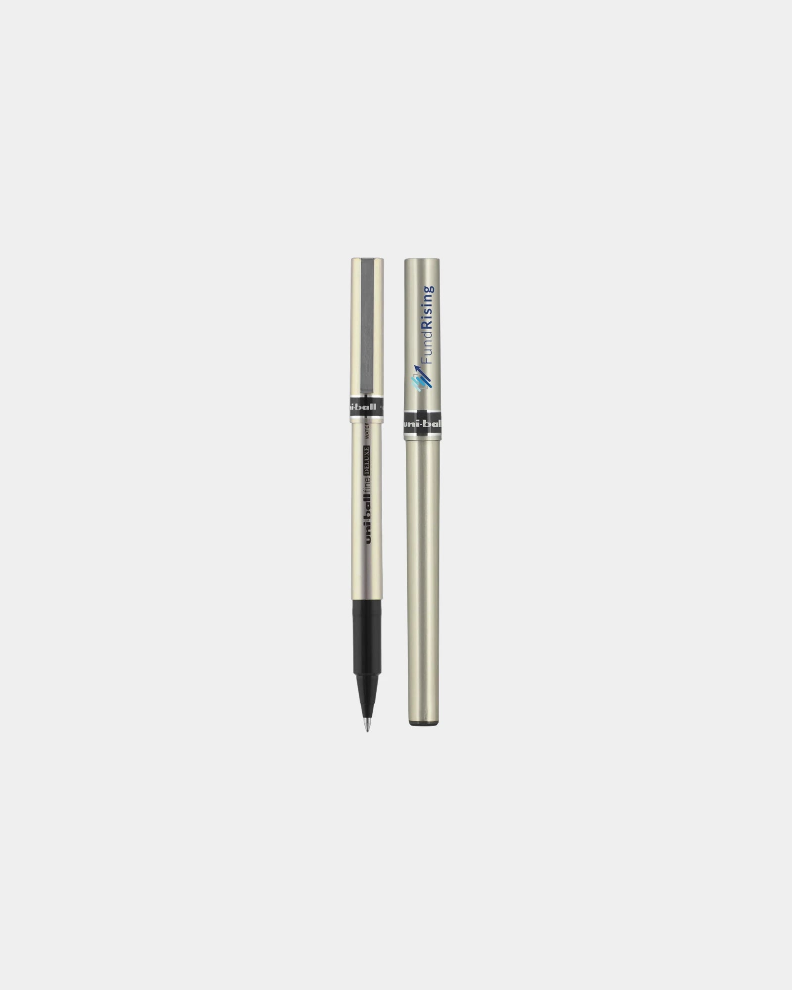 Custom fine point pen with brushed-steel finish - 2