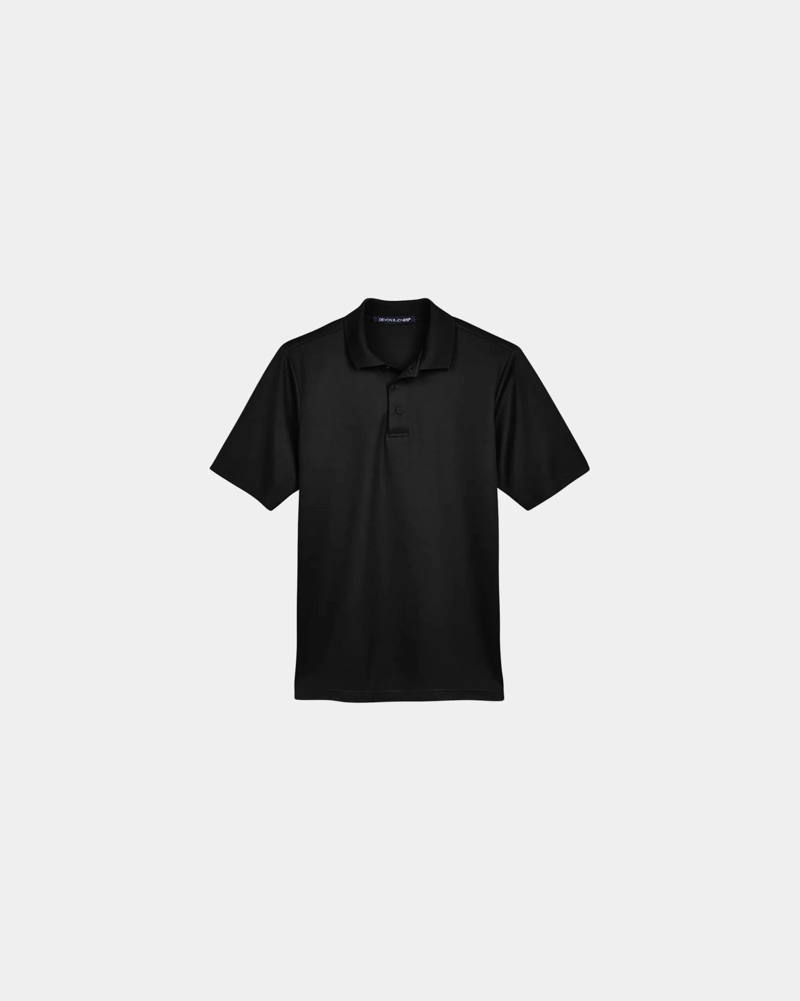 Custom moisture-wicking performance plaited polo shirt - Black