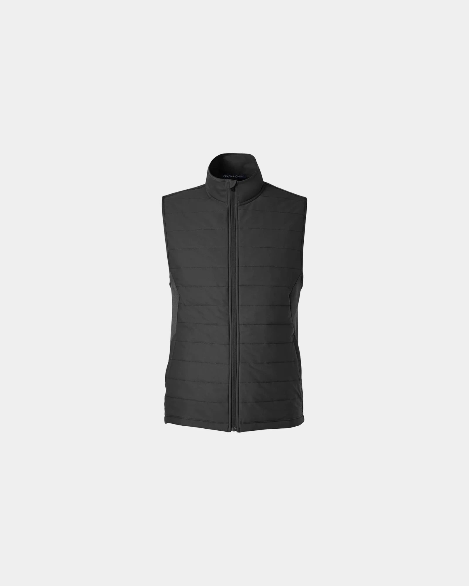 Custom insulated hybrid vest with thermal fill panel - Black/ Melange Black