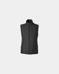 Custom insulated hybrid vest with thermal fill panel - Black/ Melange Black