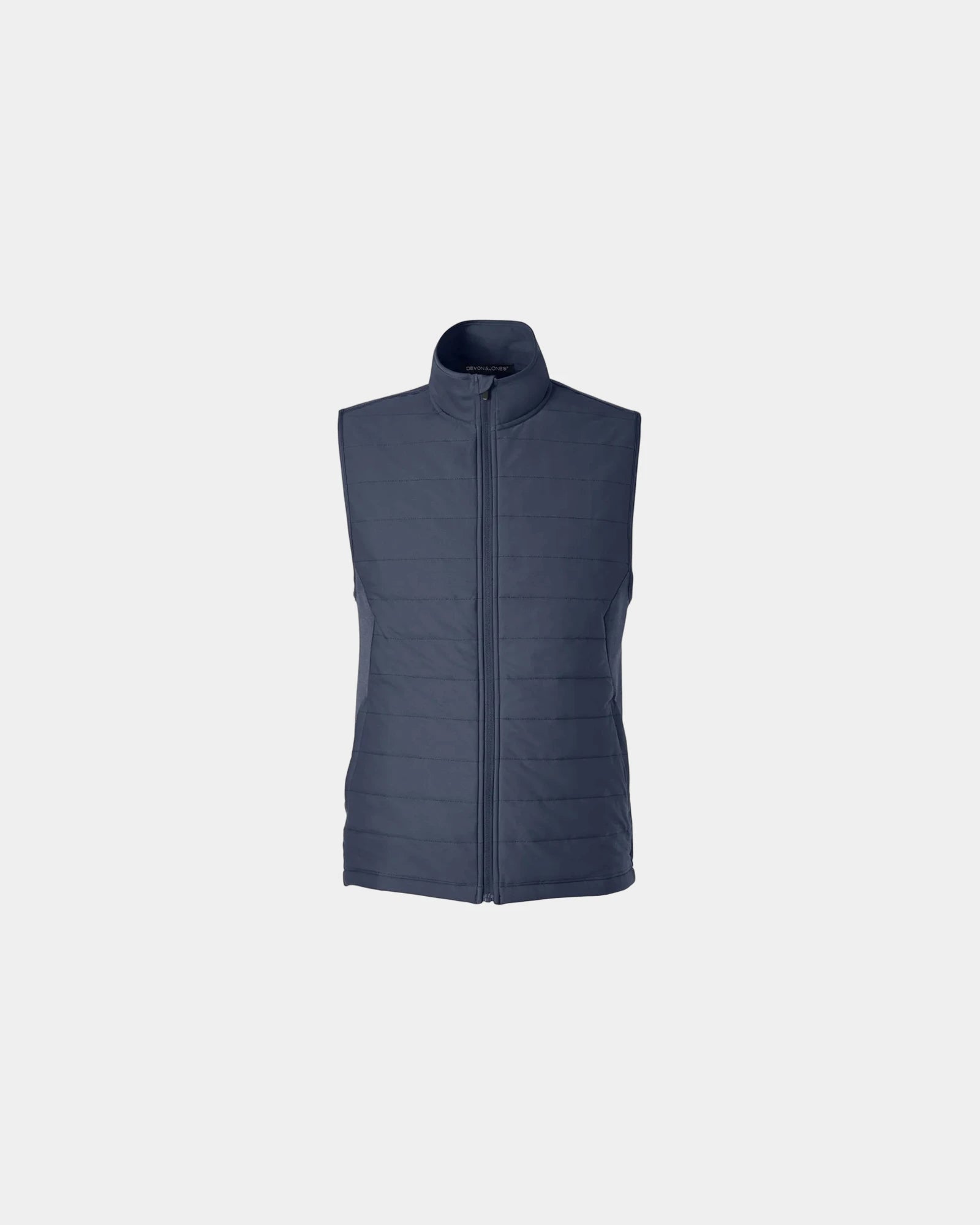 Custom insulated hybrid vest with thermal fill panel - Navy Melange/ Navy