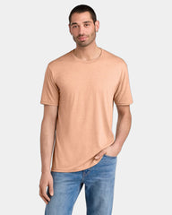Custom men's tri-blend t-shirt 4.5 oz - Heathered Dusty Peach