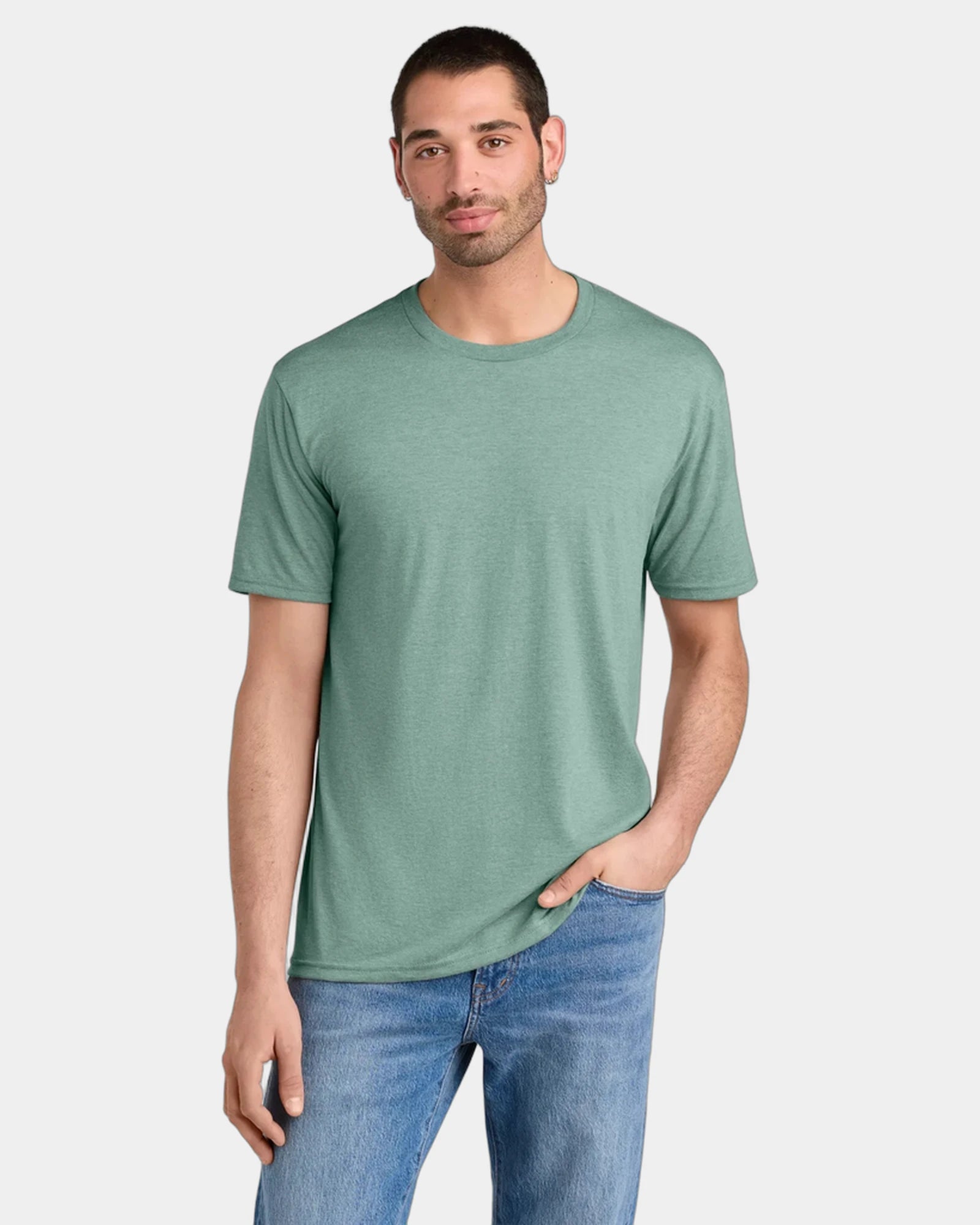 Custom men's tri-blend t-shirt 4.5 oz - Heathered Dusty Sage