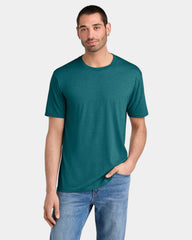 Custom men's tri-blend t-shirt 4.5 oz - Heathered Teal