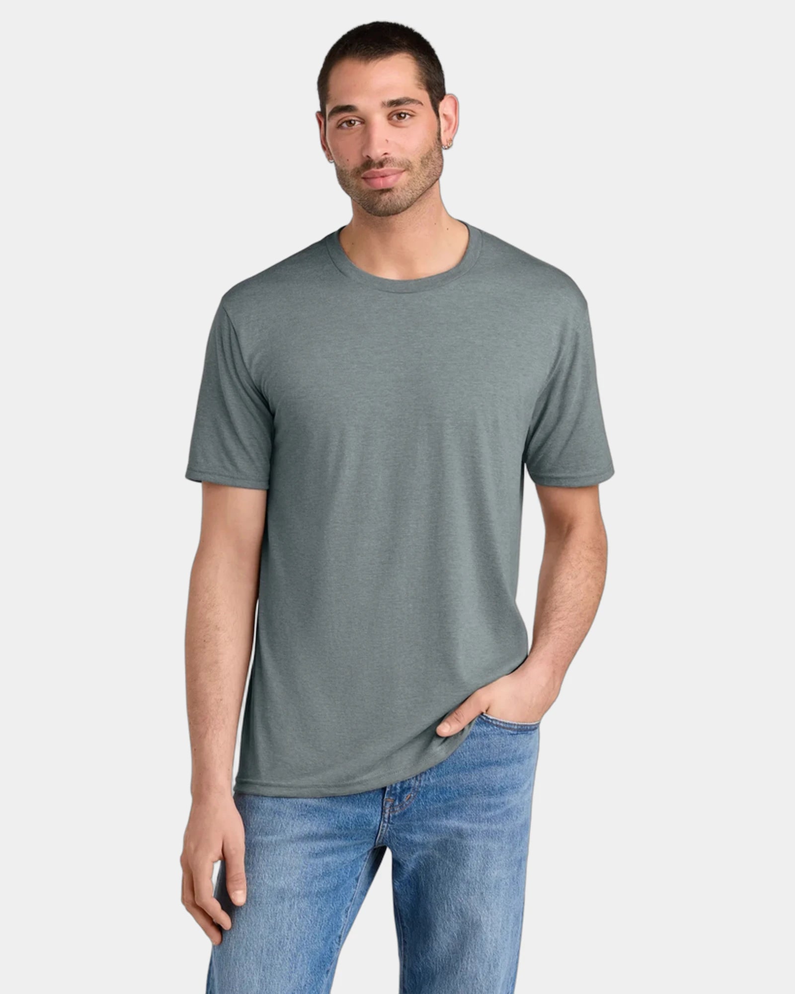 Custom men's tri-blend t-shirt 4.5 oz - Heathered Grey
