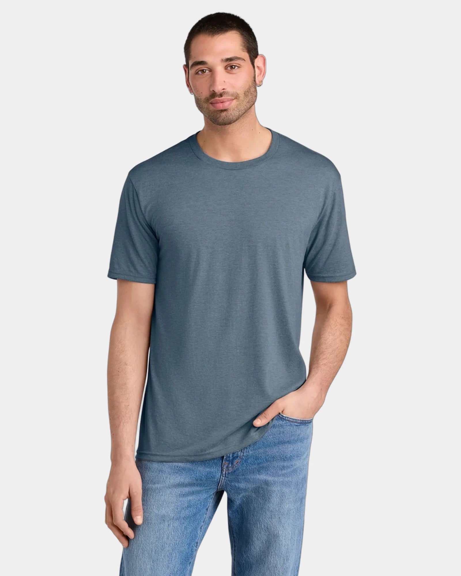 Custom men's tri-blend t-shirt 4.5 oz - Flint Blue Heather