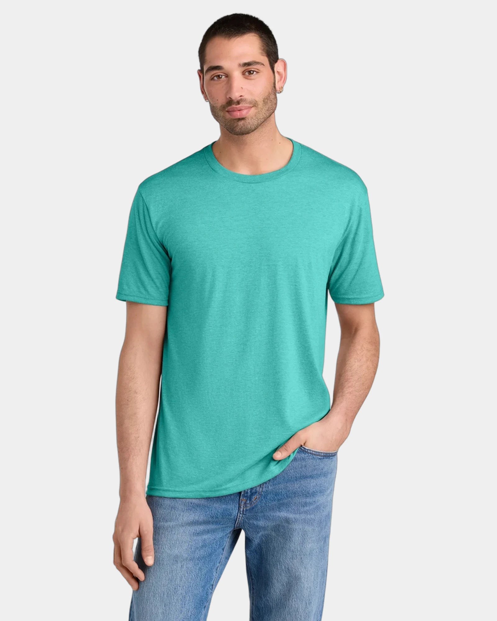 Custom men's tri-blend t-shirt 4.5 oz - Aqua Heather