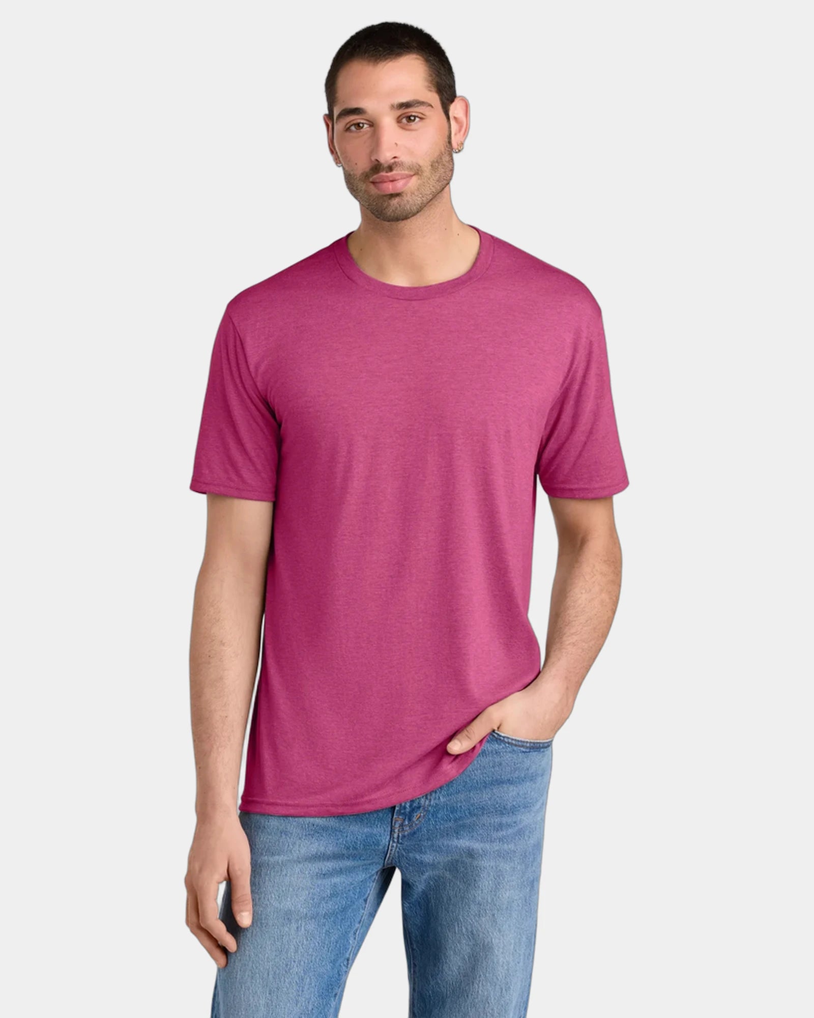 Custom men's tri-blend t-shirt 4.5 oz - Fuchsia Frost