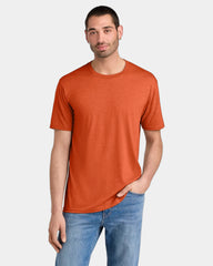 Custom men's tri-blend t-shirt 4.5 oz - Deep Orange Heather
