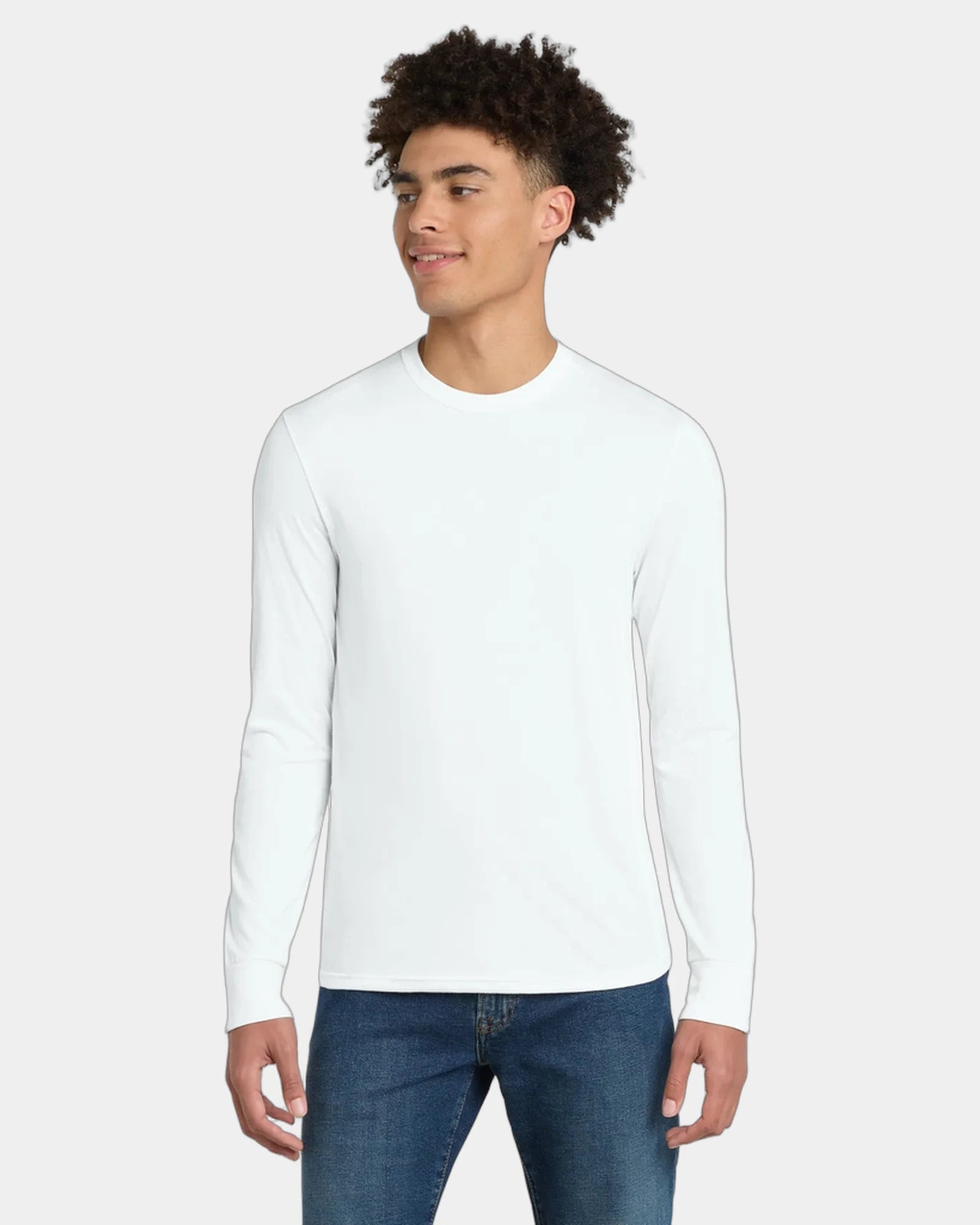 Custom tri-blend long sleeve tee for companies - White