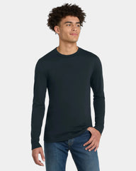 Custom tri-blend long sleeve tee for companies - New Navy