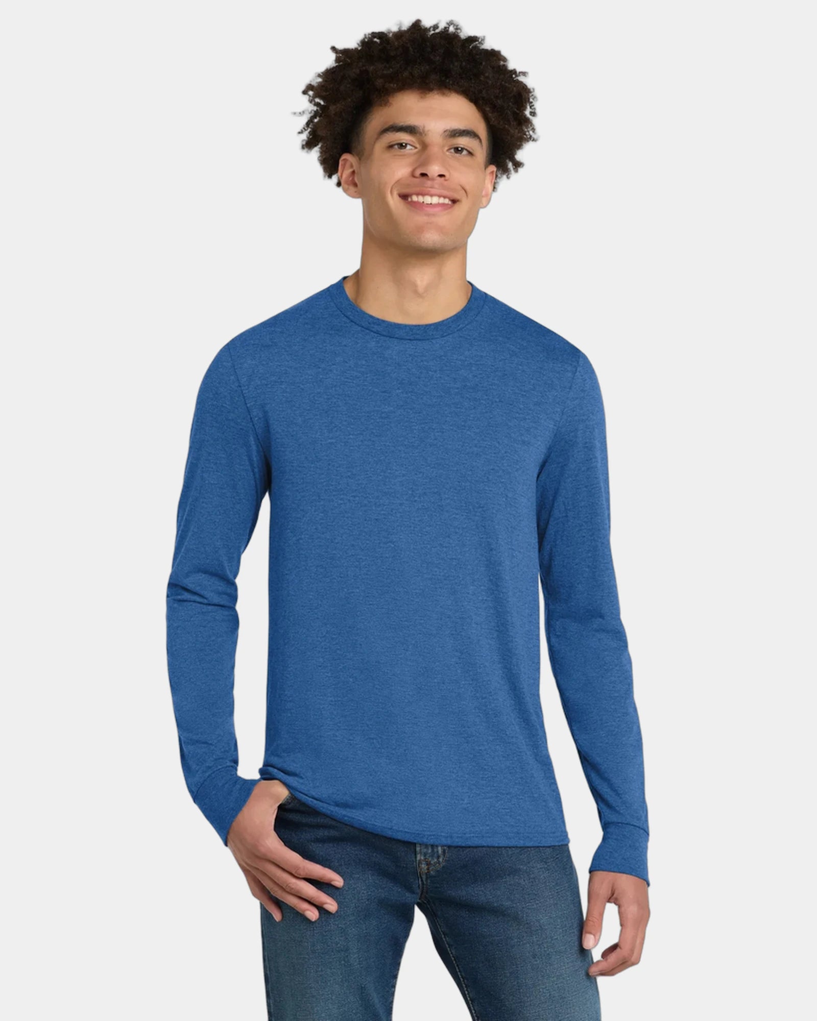 Custom tri-blend long sleeve tee for companies - Royal Frost