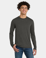 Custom tri-blend long sleeve tee for companies - Heathered Charcoal