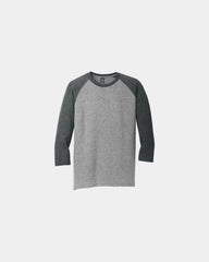 Custom tri-blend 3/4-sleeve raglan tee for teams - Black Frost/ Grey Frost