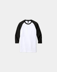 Custom tri-blend 3/4-sleeve raglan tee for teams - Black/ White
