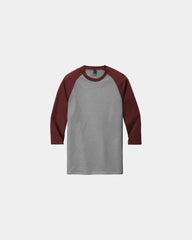 Custom tri-blend 3/4-sleeve raglan tee for teams - Maroon Frost/ Grey Frost