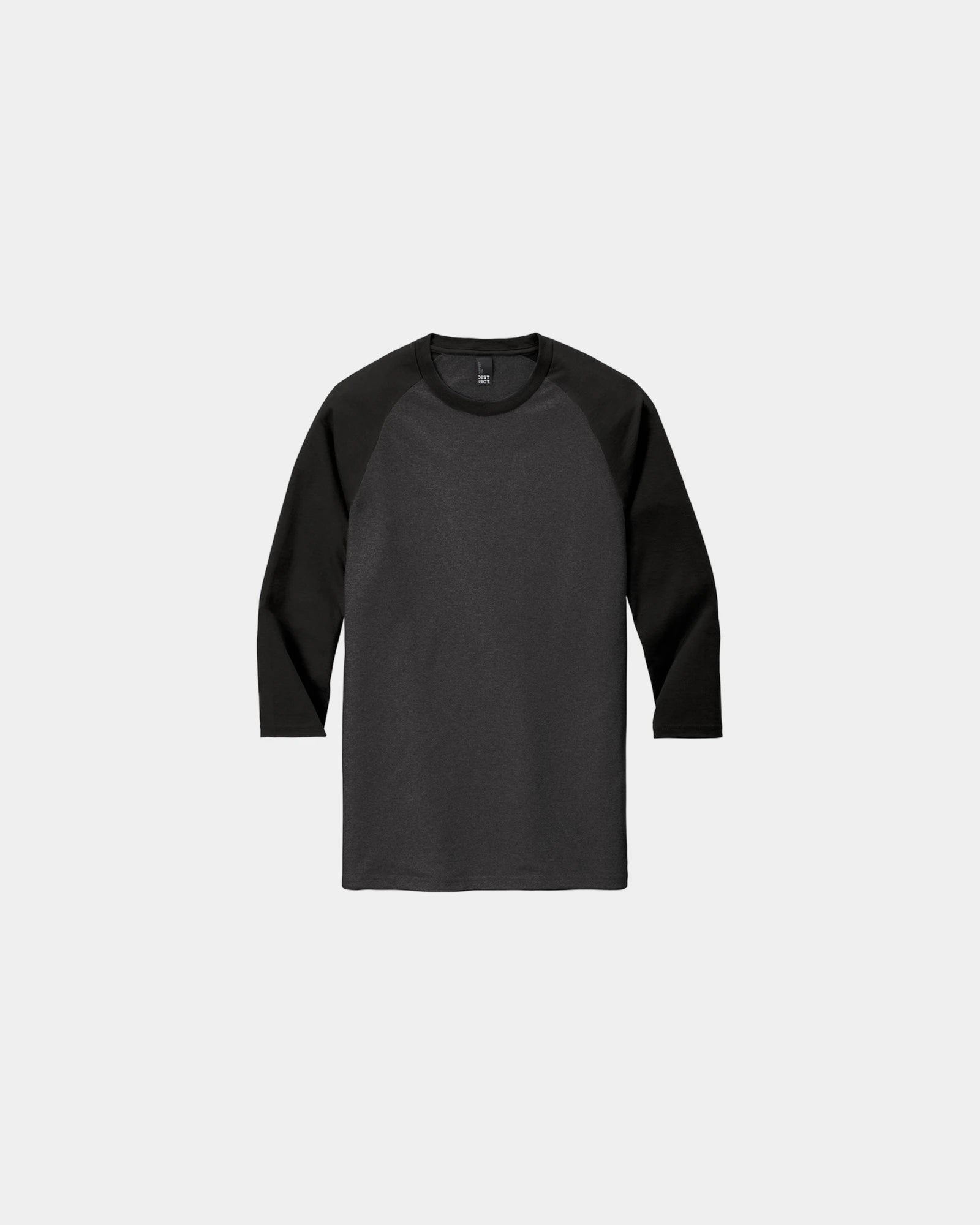 Custom tri-blend 3/4-sleeve raglan tee for teams - Black/ Black Frost